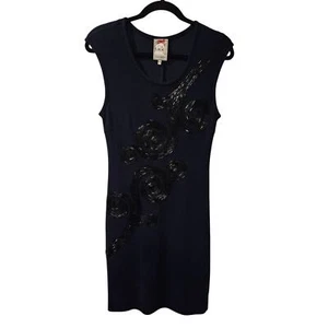 Anthropologie Yoana Barachi Navy Blue Beaded Etuikleid Gr. XS - Bild 1 von 8
