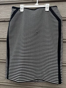 Falda lápiz forrada Talbots talla 6 negra/blanca a rayas espalda con cremallera - Imagen 1 de 2
