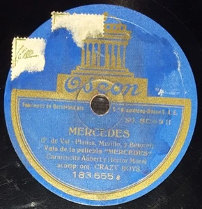 SPANISH 78 rpm RECORD Odeon CARMEN AUBERT Héctor Morel PAULA GEMATCH Mercedes - Foto 1 di 2