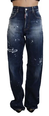 DSQUARED2 Jeans San Diego Blue High Waist Tattered Denim IT38/US4/XS RRP 800usd - Image 1 of 4