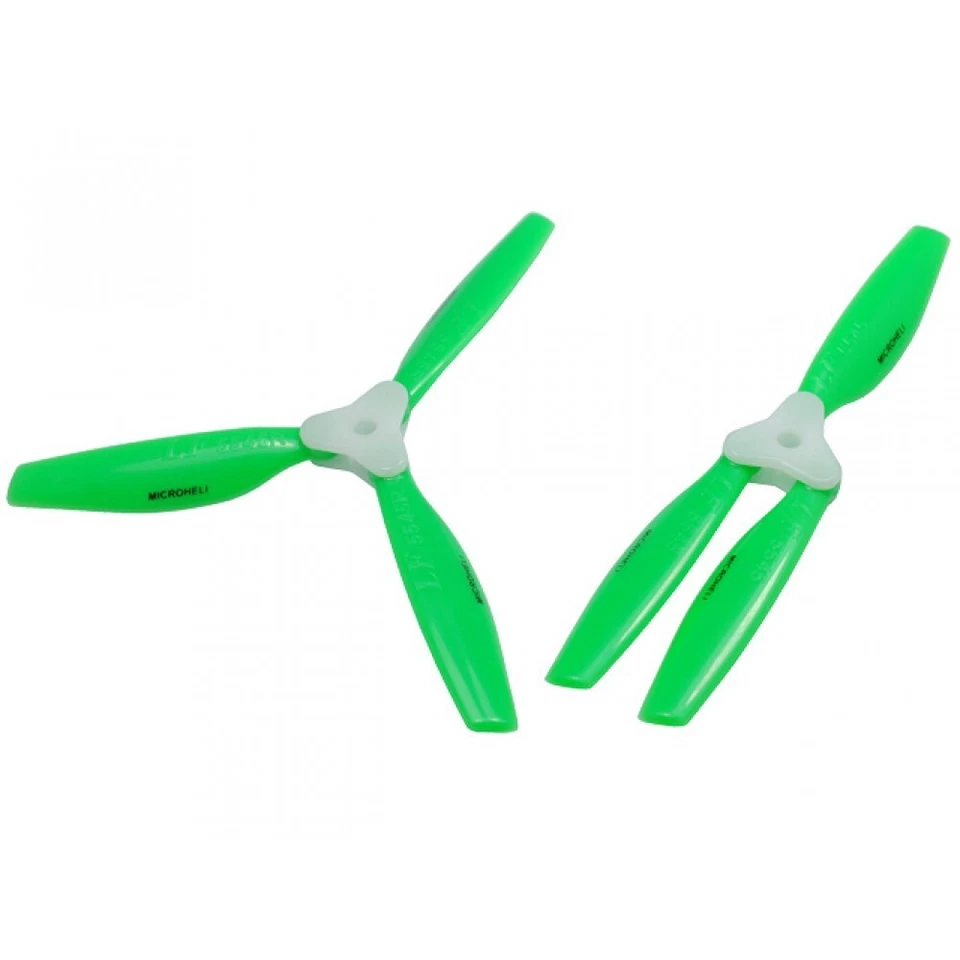 Hélice plegable de plástico Microheli de 3 palas 5545 CW/CCW con soporte (VERDE) Foto 1 de 1