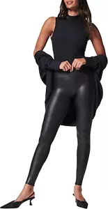 Faux Leather Leggings - Tummy Control Legging - with Contoured Power Waistband S - Picture 1 of 5