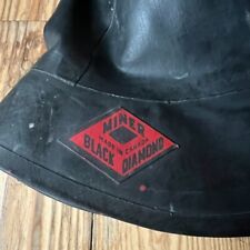 ANTIQUE Canadian Black Diamond Brand Shaft Sinker's Hat circa 1880-1910 oilskin