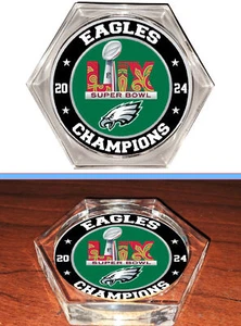 Philadelphia Eagles Super Bowl 59 Hexagon Acrylic Coaster with Real Cork Backing - Picture 1 of 4