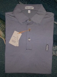 NEW PETER MILLAR SUMMER COMFORT Polo Shirt THE BRIDGE GOLF CLUB Navy & White S - Picture 1 of 7