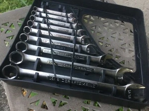 Craftsman Tools USA made SAE 6 Point Combination Wrench Set with rack NICE!!!!!! - Picture 1 of 15