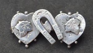 Unusual Victorian hallmarked silver heart horseshoe magnet sweeheart brooch - Picture 1 of 5