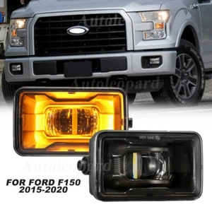 POUR FORD F150 2015-2020 2X 48W PHARES ANTIBROUILLARD LED AVEC CLIGNOTANT BLANC DRL&AMBER - Photo 1 sur 12