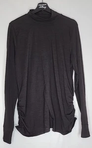 Torrid Size 2 Ruched Long Sleeve Active Mock Neck Top Stretch Heather Black - Picture 1 of 4