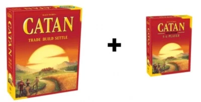Catan Trade Build Settle 棋盘游戏和扩展版 5-6 玩家(2 件套)- 全新 — 第 1/3 张图片