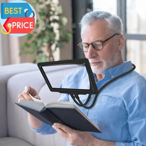 5X Freisprechlupe zum Lesen, Flexibler Schwanenhals Ganzseitenlupe - Bild 1 von 12