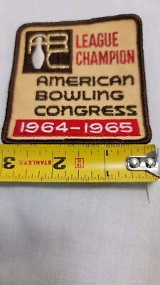 Vintage Patch American Bowling Congress 1964-1965 Sew On Cloth Badge NOS - Image 1 of 4