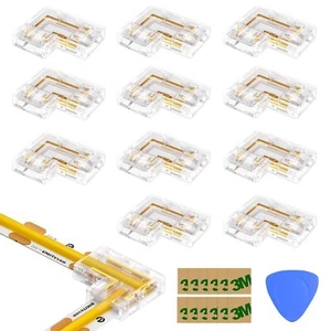 8mm LED Strip Connectors 12pcs Led Corner Connector L-Shaped Gapless Connecti... - Picture 1 of 8