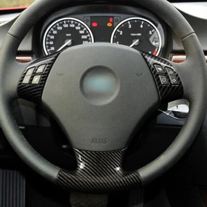Carbon Fiber Look Steering Wheel Panel Cover Trim For BMW 3 Series E90 2005-2012 - Picture 1 of 7