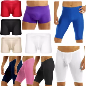 Mens Sports Gym Shorts Boxer Briefs Quick Dry Swimming Short Bulge Pouch Pants - Picture 1 of 59