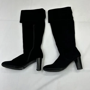 Aerosoles Knee High Black Suede High Heeled Boots Womens Size 7 - Picture 1 of 9