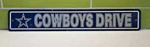 Letrero oficial de calle Cowboys Drive DALLAS COWBOYS de la NFL 4x24 - Imagen 1 de 2