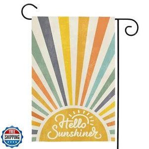 Sommer Garten Flagge 12x18 Doppelständer Welcome Hello Sunshine Gartenfahnen - Bild 1 von 5