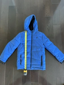 Spyder Jacket  10/12 Blue Full Zip Ski Snow Hood Youth - Picture 1 of 6