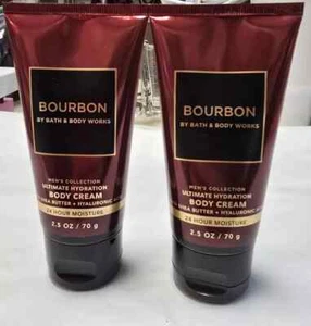 Bath & Body Works Bourbon Men's Collection Body Cream Travel Size 2.5oz Set of 2 - Picture 1 of 2