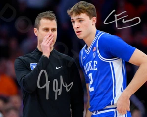 Cooper Flagg / Jon Scheyer Auto 8x10 Signed Duke Blue Devils Reprint Photo Auto - Picture 1 of 1