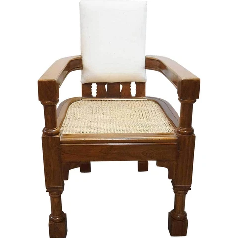 Antique Anglo Indian Minerva Furniture Works Eastlake Caned Teak Armchair c.1860 Cover