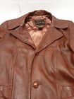 Vintage Jeffery Womens Cabretta Glove Leather Jacket Brown Buttons Pockets 42L