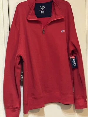 Pullover CHAPS XLT NUEVO CON ETIQUETAS Rojo Navidad Manga Larga 1/4 Cremallera 14/16 Precio de venta sugerido por el fabricante 72 USD Unisex Foto 1 de 4