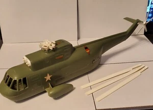 Tim Mee Vintage 60mm 1:32 Scale Green Processed Plastics Helicopter 3 rotors - Picture 1 of 3