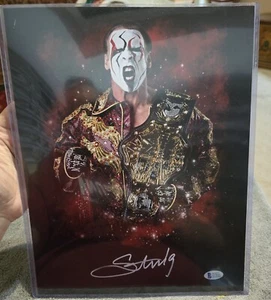 Sting 11x14 Autografo Firmato FOTO WRESTLING BECKETT CERTIFICATA TNA - Foto 1 di 2
