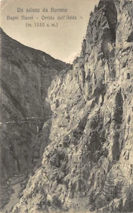 AL15-22C UN SALUTO DA BORMIO BAGNI NUOVI ORRIDO DELL'ADDA VIAGGIATA 1923 SONDRIO - Picture 1 of 2