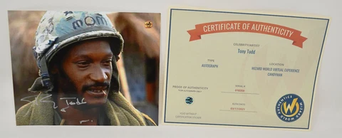 Tony Todd from Candyman in a war outfit Signed Photo 8 x 10 COA Cover