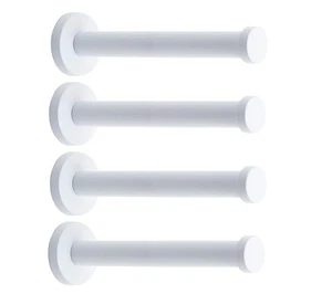 4 Stück Klassisch Weiß Edelstahl Einzel Wandhaken 6 Zoll Schwerlast Aufhänger - Bild 1 von 5