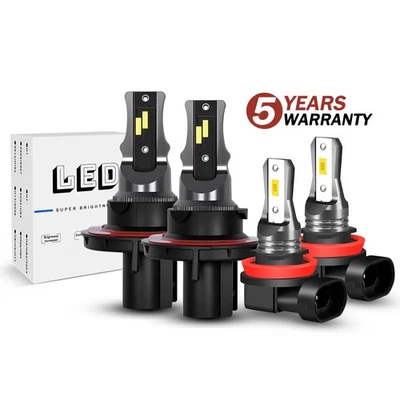 For Nissan Sentra 2004-2010 LED Headlight Hi/Lo Beam + Fog Light Bulbs Combo Kit — 第 1/4 张图片
