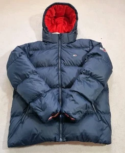 Tommy Jeans Essential Herren Daunen Gefüllt Wattiert Kapuze Nevy Blau Puffer Jacke XXL - Bild 1 von 11