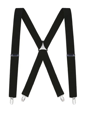 Buyless Fashion Suspenders for Men 48" Elastic Adjustable Straps 1 1/4" X Back - Image 1 of 4