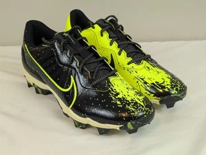 Nike Alpha Huarache 4 Baseball Cleats Keystone 4 Black Lime Mens 10 FV6098-001 - Picture 1 of 10