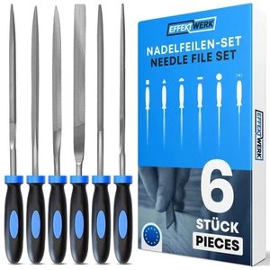 Mini Needle File Set (Carbon Steel 6 Piece-Set) Working Metal Wood Shaping Small - Picture 1 of 7