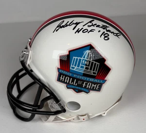 Mini casco de fútbol americano firmado autografiado por Bobby Beathard Salón de la Fama PSA 31852 - Imagen 1 de 5