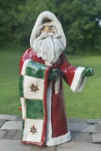 Rita Jackson Studio Art Pottery Christmas Holiday Santa Quilting Notions 8.5” - Picture 1 of 11