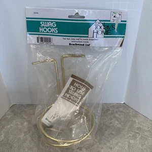 Set of 2 Packs Swag Hooks 4" Two Per Package Goldtone Curtain Drapery 2001 NOS - Picture 1 of 3
