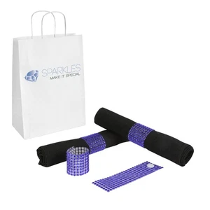 200 Dark Blue Rhinestone Napkin Rings - 8 Row Reusable Fasteners - Picture 1 of 5