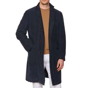 ETRO Milano Blue Moleskin Garment Dyed Cotton Coat EU 50 US 40 - Picture 1 of 11