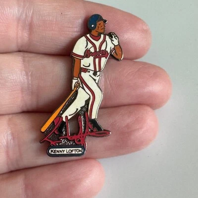 Vintage 1997 Kenny Lofton Braves Pin – MLB Baseball Player Collectible - Image 1 of 3