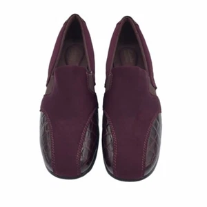 Clarks Collection Womens Gael Rex Loafer Flats Croc Embossed Slip On 8.5 Narrow - Picture 1 of 12