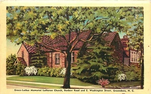 GRACE-LUTHER LUTHERAN CHURCH, GREENSBORO, NORTH CAROLINA, ALTE POSTKARTE - Bild 1 von 2