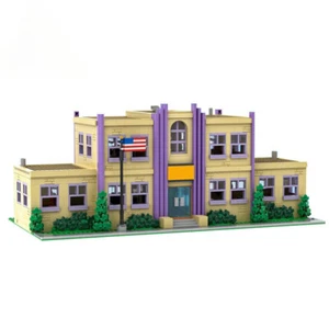 Modubrix Mocs Building Block Springfield Elementary School Sets Bricks Toy Kits - Picture 1 of 19