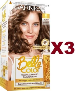 3 PZGARNIER BELLE COLOR 5 BIONDO SCURO NATURALE COLORAZIONE IN CREMA PERMANENTE - Foto 1 di 2