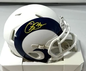 Rams Receiver ISAAC BRUCE Signed Riddell FLAT WHITE Speed Mini Helmet AUTO - BAS - Picture 1 of 1