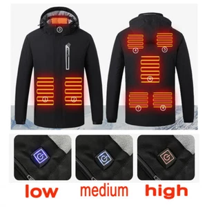 Waterproof Electric Heated Jacket Coat Body Warmer Heating Winter Outwear - Picture 1 of 15
